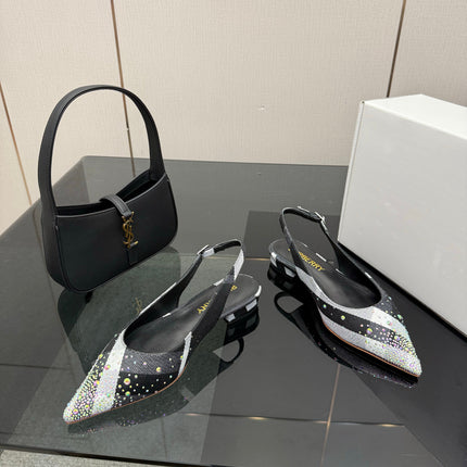 BURBERRY 26S SLINGBACK IN STRIPED COLOR COORDINATION FABRIC STYLE 3