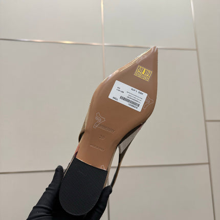 BURBERRY 26S SLINGBACK IN STRIPED COLOR COORDINATION FABRIC