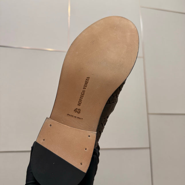 BOTTEGA VENETA 26S LOAFERS IN BROWN TECHNICAL WOVEN CALFSKIN STYLE 3
