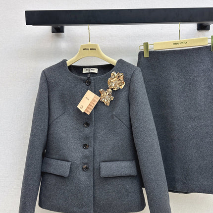 MIUMIU JACKET AND SKIRT SET STYLE 621