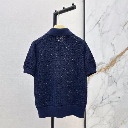 MIUMIU 26S SHORT-SLEEVED KNIT POLO SHIRT STYLE 1041