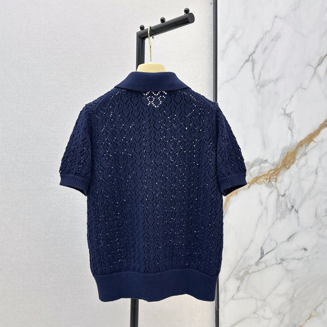 MIUMIU 26S SHORT-SLEEVED KNIT POLO SHIRT STYLE 1041