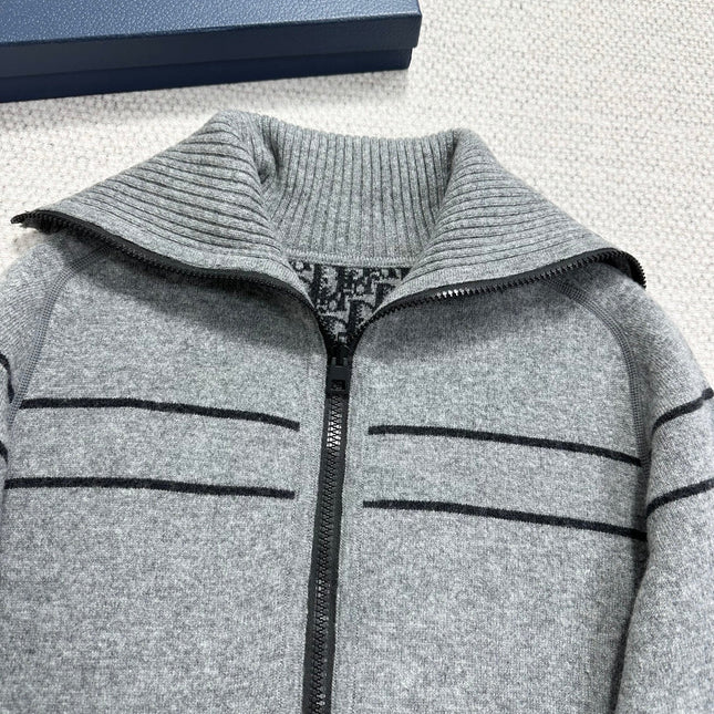 DIOR 26S REVERSIBLE CASHMERE NOTCHED-COLLAR JACKET 975
