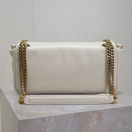 YSL 25S CALYPSO HANDBAG 26 IN IVORY LAMBSKIN GOLD HARDWARE
