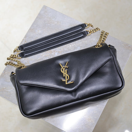 YSL 25S CALYPSO HANDBAG 26 IN BLACK LAMBSKIN GOLD HARDWARE