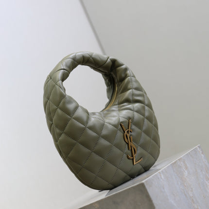 YSL 25S ICARE BABY 17 IN DARK OLIVE QUILTED CALFSKIN GOLD HARDWARE