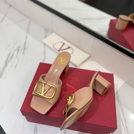 VALENTINO 26S HIGH-HEEL SANDALS 60 MM IN NUDE PINK CALFSKIN WITH GOLD HARDWARE