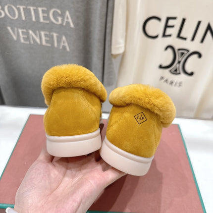 LP 25S SUMMER CHARMS WALK LOAFERS IN YELLOW SUEDE AND FLEECE
