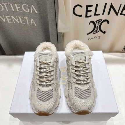 DIOR CHRONO SNEAKER 25S IN CREAM WHITE LAMBSKIN AND MESH FABRIC STYLE 8