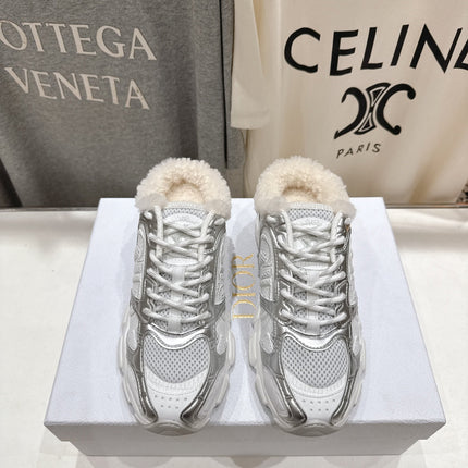 DIOR CHRONO SNEAKER 25S IN SILVER MIX WHITE LAMBSKIN AND MESH FABRIC STYLE 5
