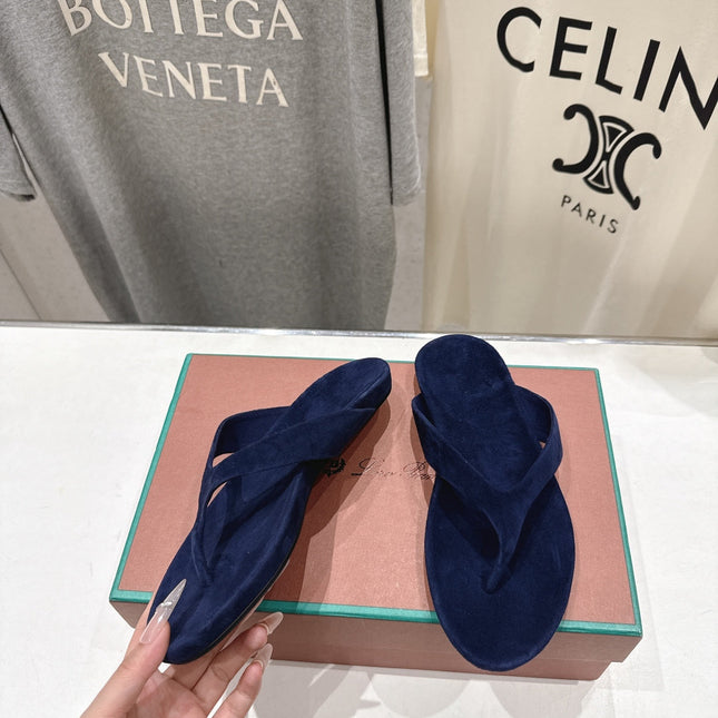 LP 26S THONG SANDALS IN NAVY BLUE SUEDE