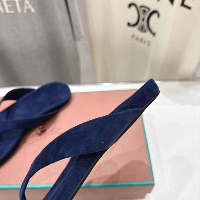LP 26S THONG SANDALS IN NAVY BLUE SUEDE