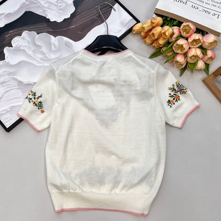 DIOR 26S SHORT-SLEEVE CREW-NECK KNIT T-SHIRT 1124
