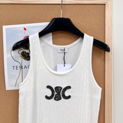 CELINE 26S SEQUIN KNIT TANK TOP 143
