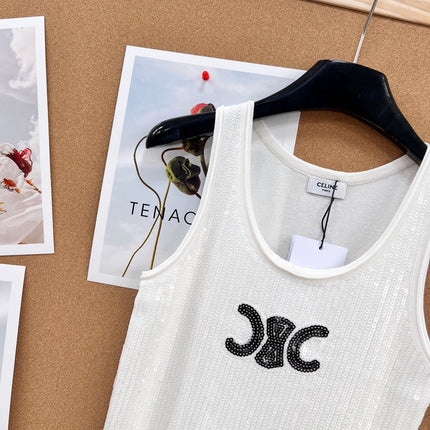 CELINE 26S SEQUIN KNIT TANK TOP 143