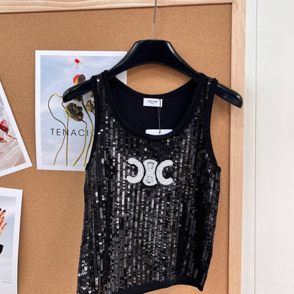 CELINE 26S SEQUIN KNIT TANK TOP 142