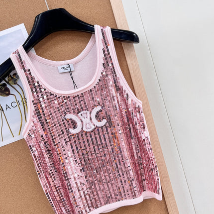 CELINE 26S SEQUIN KNIT TANK TOP 141
