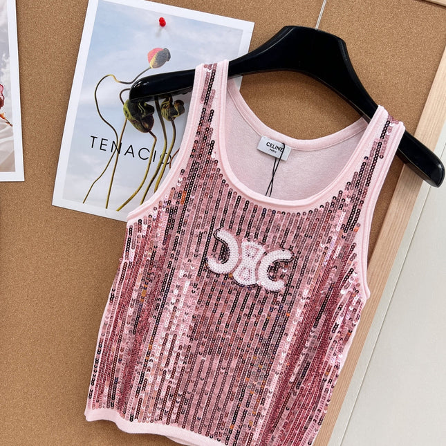CELINE 26S SEQUIN KNIT TANK TOP 141