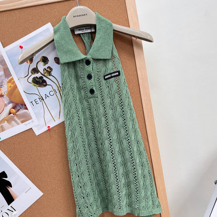 MIUMIU 26S SLEEVELESS KNIT COLLARED TOP STYLE 1105