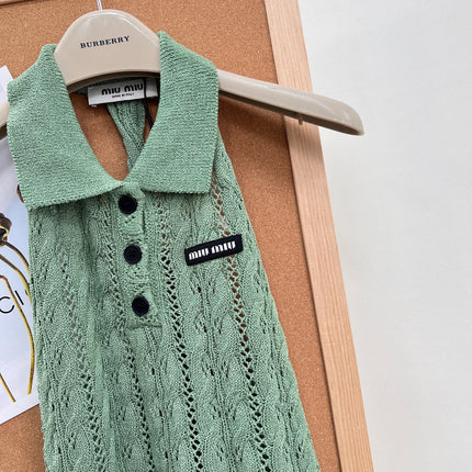 MIUMIU 26S SLEEVELESS KNIT COLLARED TOP STYLE 1105