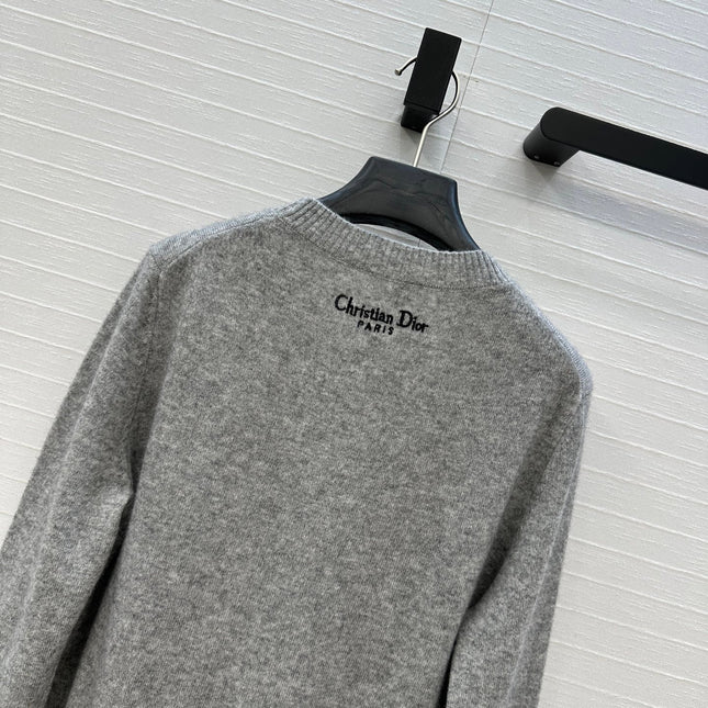 DIOR CASHMERE SWEATER WITH FLORAL EMBROIDERY 276197
