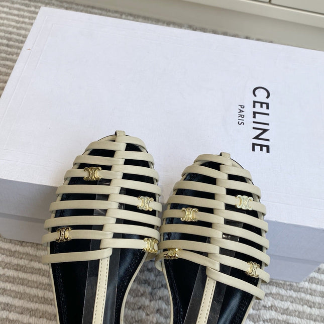 CELINE 26S CLEA TRIOMPHE GLADIATOR SANDALS IN BEIGE LAMBSKIN