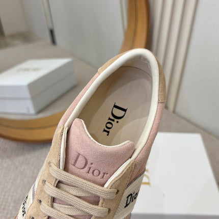DIOR 26S SNEAKERS IN LIGHT PINK AND BEIGE SUEDE