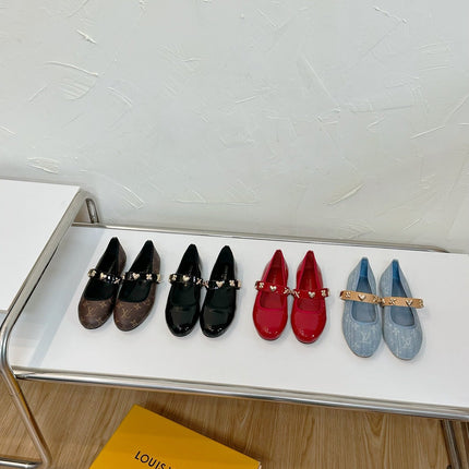 ROMY FLAT BALLERINA IN CHOCOLATE BROWN MONOGRAM CALFSKIN