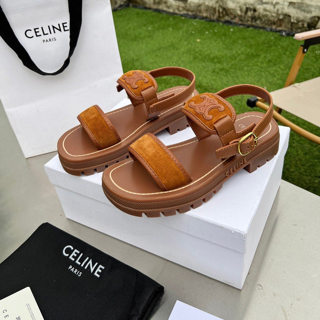 SANDALS FLAT SHOES GINGERBREAD BROWN
