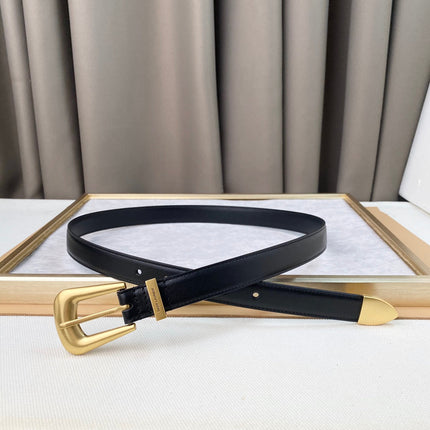 YSL 25S BELT 25 MM IN BLACK CALFSKIN 567661