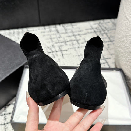 ALAIA PUMP 1 CM IN BLACK SUEDE MIX BLACK CALFSKIN
