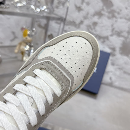 DIOR 25S B27 UPTOWN LOW-TOP SNEAKERS IN GREY MIX CREAM WHITE CALFSKIN STYLE 4