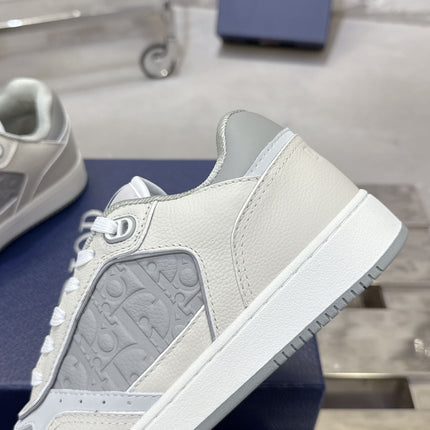 DIOR 25S B27 UPTOWN LOW-TOP SNEAKERS IN WHITE MIX GREY CALFSKIN STYLE 1