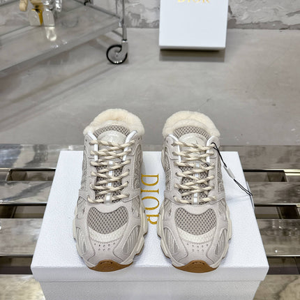 CHRONO SNEAKER IN WHITE MIX GREY LAMBSKIN AND MESH FABRIC