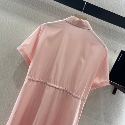 MIUMIU LIGHT PINK DRESS WITH DRAWSTRING WAIST