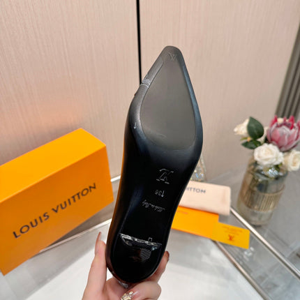 LV 26S POINTED-TOE HIGH HEELS 55 MM IN BLACK CALFSKIN