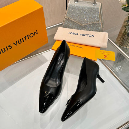 LV 26S POINTED-TOE HIGH HEELS 55 MM IN BLACK CALFSKIN