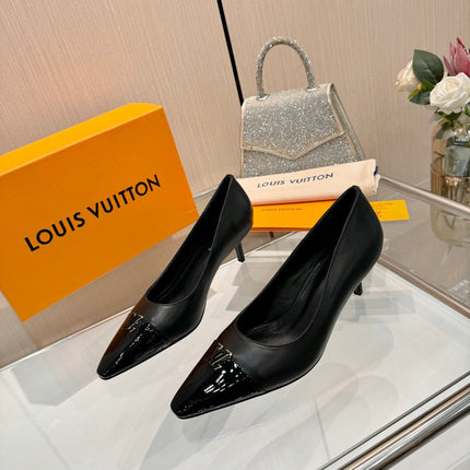 LV 26S POINTED-TOE HIGH HEELS 55 MM IN BLACK CALFSKIN