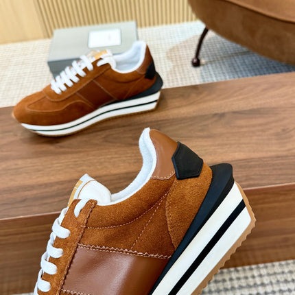 TOM FORD SNEAKERS IN TAN BROWN SUEDE 432168