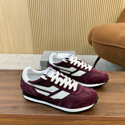TOM FORD SNEAKERS  IN DARK BURGUNDY RED MESH AND SUEDE 434241