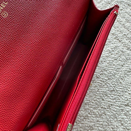 CHANEL 25S MINI FLAP BAG 19 IN RED CAVIAR LEATHER