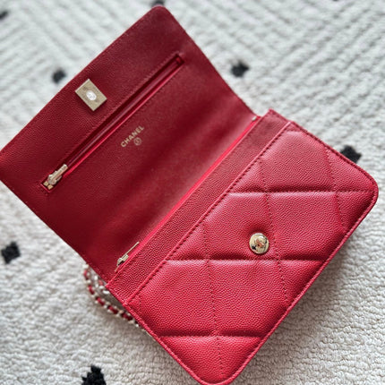 CHANEL 25S MINI FLAP BAG 19 IN RED CAVIAR LEATHER