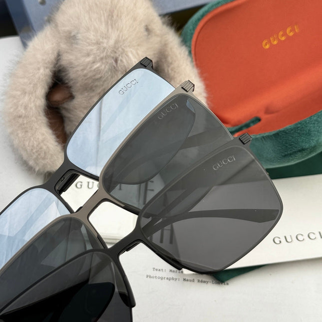 RECTANGULAR FRAME SUNGLASSES G01810 IN METAL