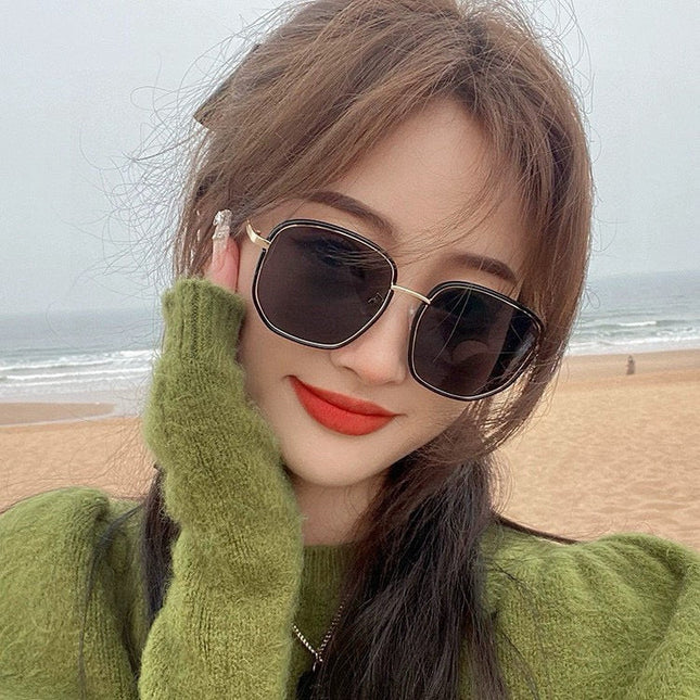 SQUARE FRAME SUNGLASSES G2242 IN ACETATE AND METAL