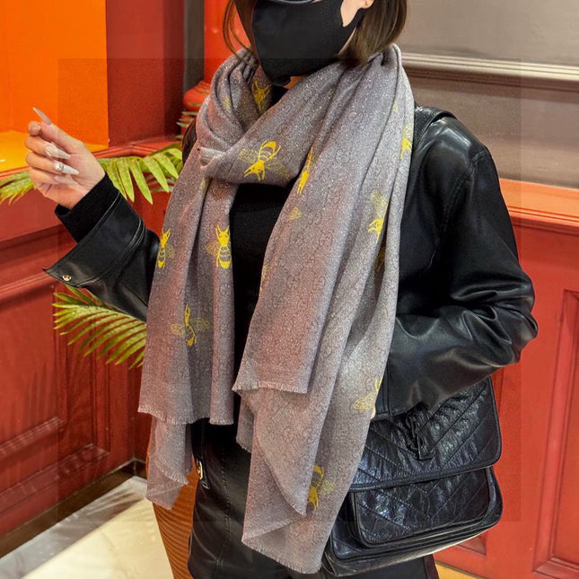 GUCCI 25S SCARF 200 IN CASHMERE SILK 692966
