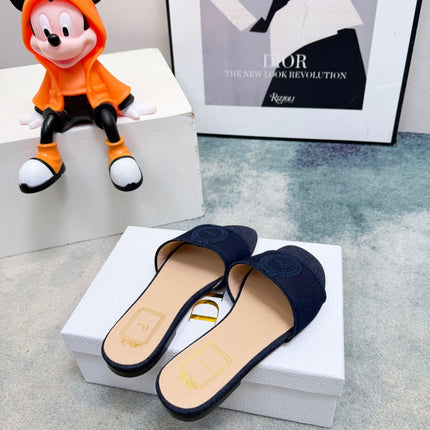 DIOR 26S SANDALS IN NAVY BLUE DENIM