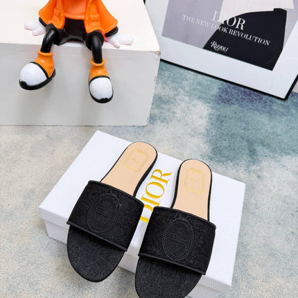 DIOR 26S SANDALS IN BLACK DENIM
