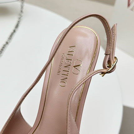 HIGH SLINGBACK 60MM IN BLUSH PINK CALFSKIN