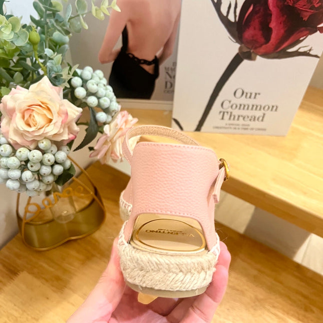 VALENTINO 26S ESPADRILLE SHOES IN LIGHT PINK CALFSKIN