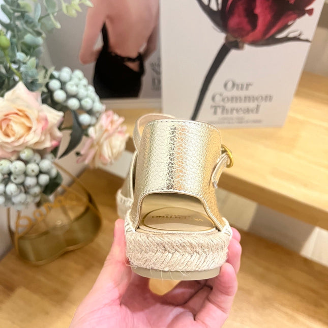 VALENTINO 26S ESPADRILLE SHOES IN METALLIC GOLD CALFSKIN